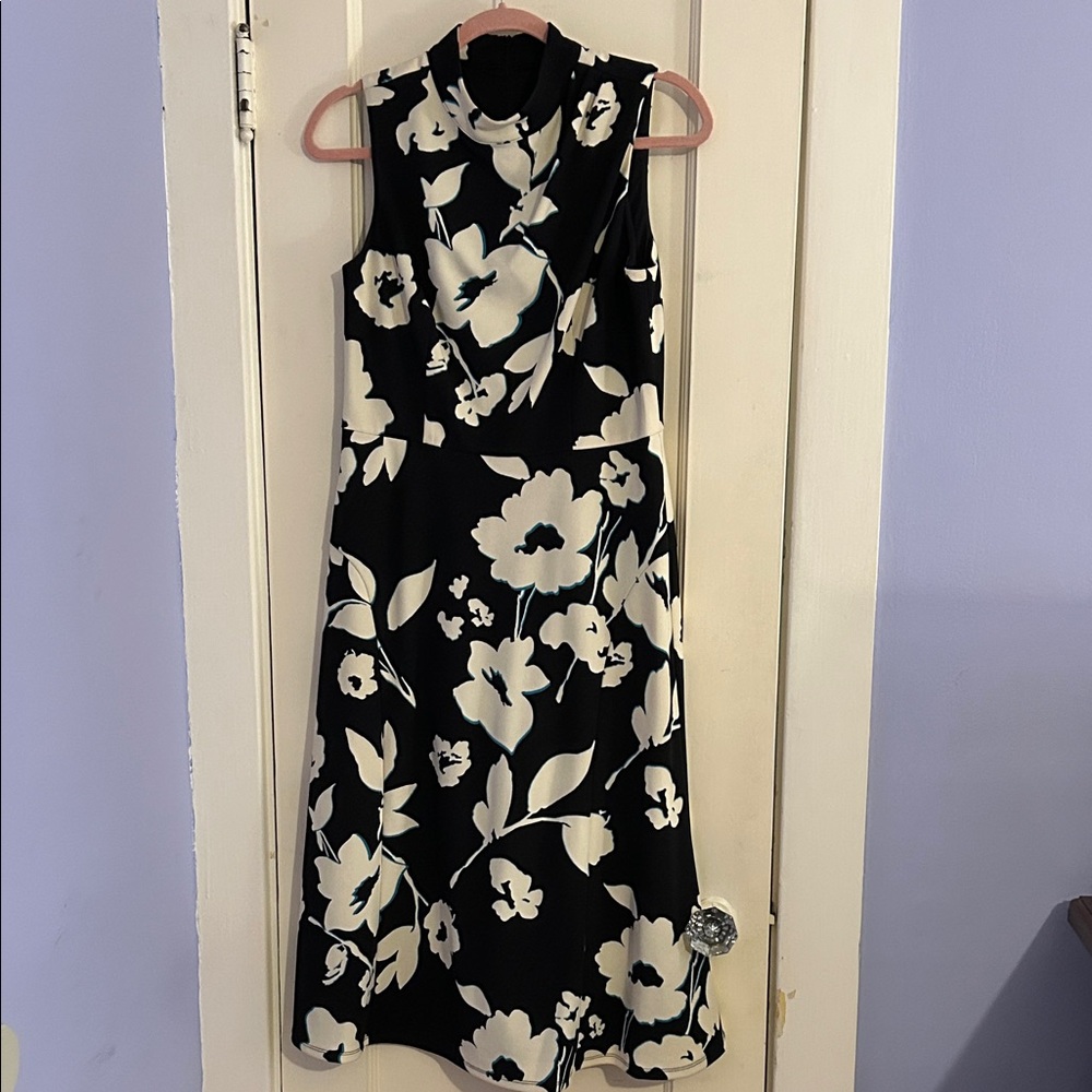 Maggy London Women's High Neck Empire Waist Midi Dress